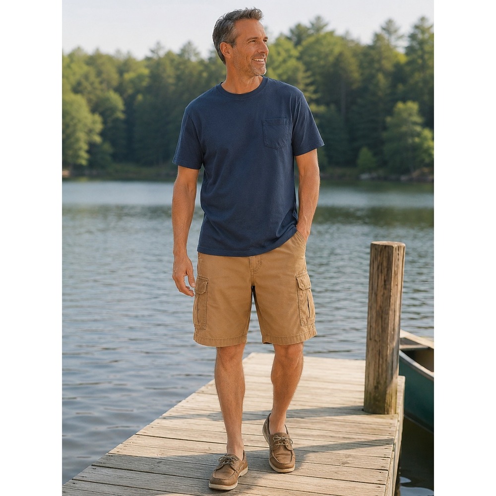 LL Bean Mens 38 Tan Cargo Shorts Gorpcore Hiking Utility Safari Dadcore Cotton